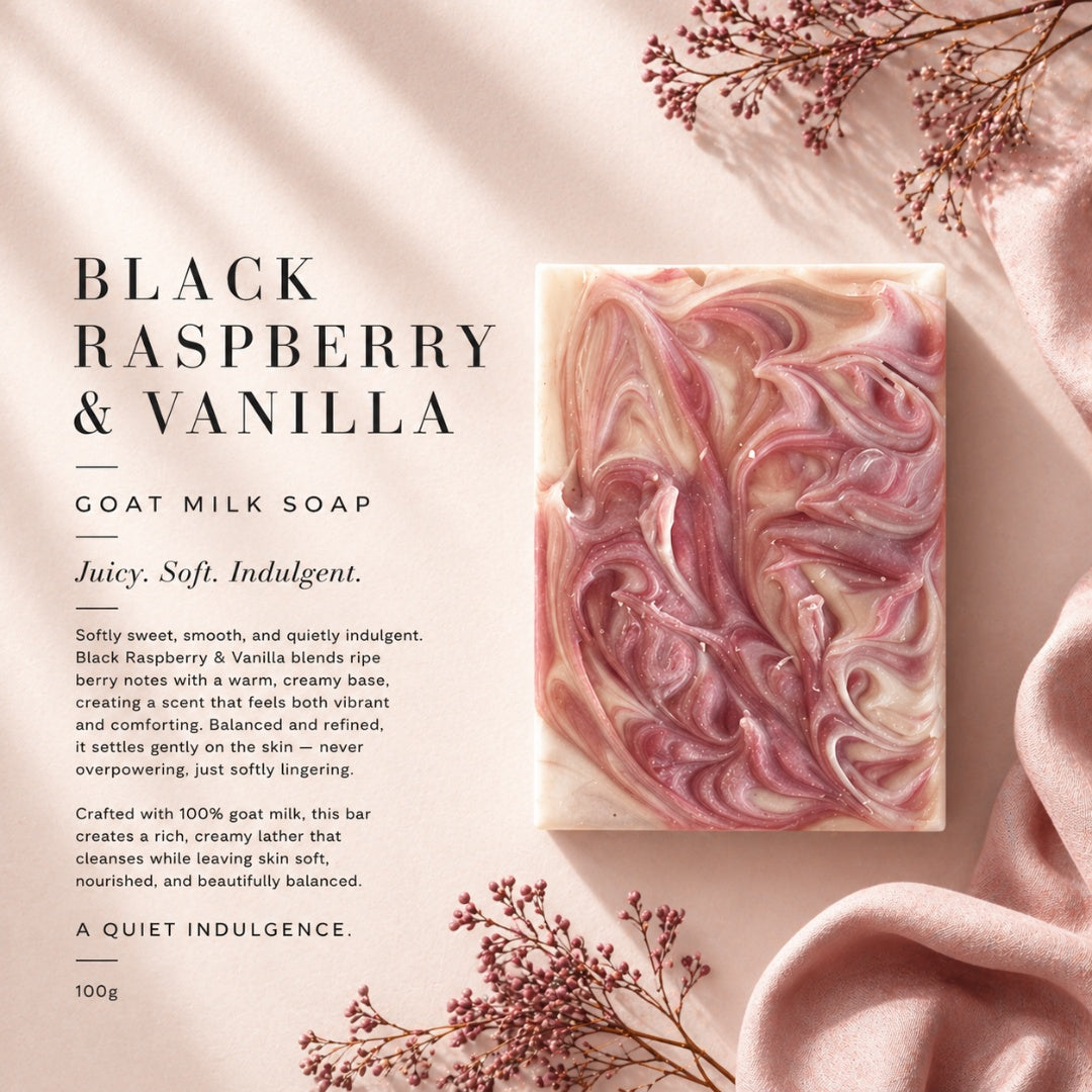 Black Raspberry and Vanilla 100g Goat Milk Soap