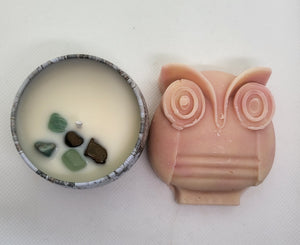 Charming Owl Gift Set: Soap & Candle Duo