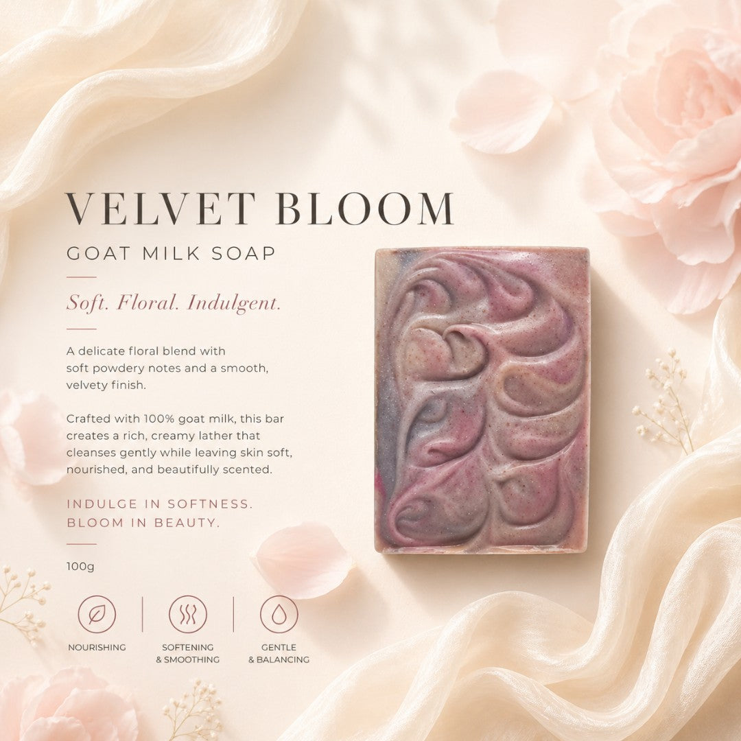 Velvet Bloom Goat Milk Soap 100g