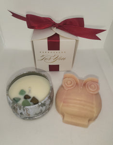 Charming Owl Gift Set: Soap & Candle Duo